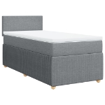 Giroletto a Molle con Materasso Grigio Chiaro 90x200 cm Tessuto