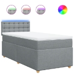 Giroletto a Molle con Materasso Grigio Chiaro 90x200 cm Tessuto