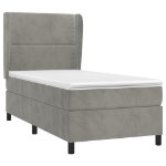 Giroletto a Molle con Materasso Grigio Chiaro 90x200 cm Velluto