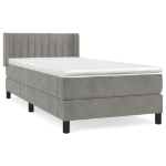 Giroletto a Molle con Materasso Grigio Chiaro 90x200 cm Velluto