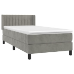 Giroletto a Molle con Materasso Grigio Chiaro 90x200 cm Velluto