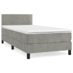 Giroletto a Molle con Materasso Grigio Chiaro 90x200 cm Velluto