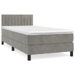 Giroletto a Molle con Materasso Grigio Chiaro 90x200 cm Velluto