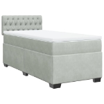 Giroletto a Molle con Materasso Grigio Chiaro 90x200 cm Velluto