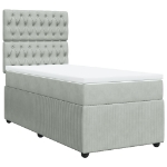 Giroletto a Molle con Materasso Grigio Chiaro 90x200 cm Velluto