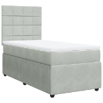 Giroletto a Molle con Materasso Grigio Chiaro 90x200 cm Velluto
