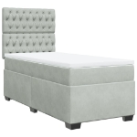 Giroletto a Molle con Materasso Grigio Chiaro 90x200 cm Velluto