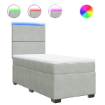 Giroletto a Molle con Materasso Grigio Chiaro 90x200 cm Velluto