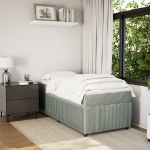Giroletto a Molle con Materasso Grigio Chiaro 90x200 cm Velluto