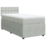 Giroletto a Molle con Materasso Grigio Chiaro 90x200 cm Velluto