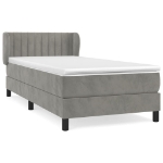 Giroletto a Molle con Materasso Grigio Chiaro 90x200 cm Velluto