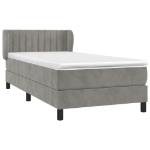 Giroletto a Molle con Materasso Grigio Chiaro 90x200 cm Velluto