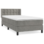 Giroletto a Molle con Materasso Grigio Chiaro 90x200 cm Velluto