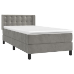 Giroletto a Molle con Materasso Grigio Chiaro 90x200 cm Velluto