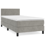Giroletto a Molle con Materasso Grigio Chiaro 90x200 cm Velluto