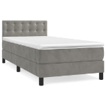 Giroletto a Molle con Materasso Grigio Chiaro 90x200 cm Velluto