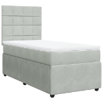 Giroletto a Molle con Materasso Grigio Chiaro 90x200 cm Velluto