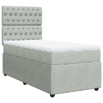 Giroletto a Molle con Materasso Grigio Chiaro 90x200 cm Velluto