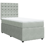 Giroletto a Molle con Materasso Grigio Chiaro 90x200 cm Velluto