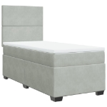 Giroletto a Molle con Materasso Grigio Chiaro 90x200 cm Velluto