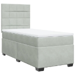 Giroletto a Molle con Materasso Grigio Chiaro 90x200 cm Velluto