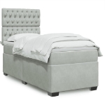 Giroletto a Molle con Materasso Grigio Chiaro 90x200 cm Velluto