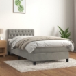 Giroletto a Molle con Materasso Grigio Chiaro 90x200 cm Velluto