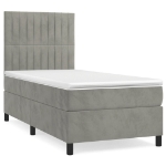 Giroletto a Molle con Materasso Grigio Chiaro 90x200 cm Velluto