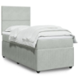 Giroletto a Molle con Materasso Grigio Chiaro 90x200 cm Velluto