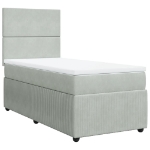 Giroletto a Molle con Materasso Grigio Chiaro 90x200 cm Velluto