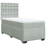Giroletto a Molle con Materasso Grigio Chiaro 90x200 cm Velluto