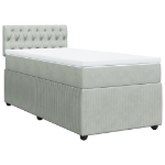Giroletto a Molle con Materasso Grigio Chiaro 90x200 cm Velluto
