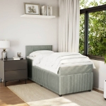 Giroletto a Molle con Materasso Grigio Chiaro 90x200 cm Velluto