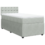 Giroletto a Molle con Materasso Grigio Chiaro 90x200 cm Velluto