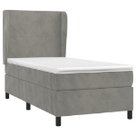 Giroletto a Molle con Materasso Grigio Chiaro 90x200 cm Velluto