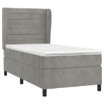 Giroletto a Molle con Materasso Grigio Chiaro 90x200 cm Velluto