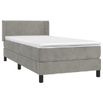 Giroletto a Molle con Materasso Grigio Chiaro 90x200 cm Velluto