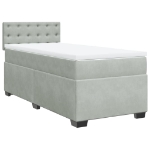 Giroletto a Molle con Materasso Grigio Chiaro 90x200 cm Velluto