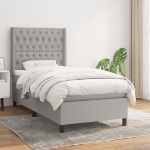 Giroletto a Molle con Materasso Grigio Chiaro100x200 cm Tessuto
