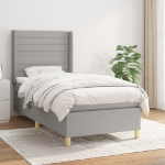 Giroletto a Molle con Materasso Grigio Chiaro100x200 cm Tessuto