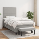 Giroletto a Molle con Materasso Grigio Chiaro100x200 cm Tessuto