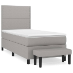 Giroletto a Molle con Materasso Grigio Chiaro100x200 cm Tessuto