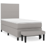 Giroletto a Molle con Materasso Grigio Chiaro100x200 cm Tessuto