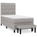 Giroletto a Molle con Materasso Grigio Chiaro100x200 cm Tessuto
