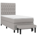 Giroletto a Molle con Materasso Grigio Chiaro100x200 cm Tessuto