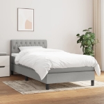Giroletto a Molle con Materasso Grigio Chiaro100x200 cm Tessuto