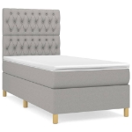 Giroletto a Molle con Materasso Grigio Chiaro100x200 cm Tessuto
