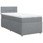 Giroletto a Molle con Materasso Grigio Chiaro100x200 cm Tessuto