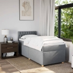 Giroletto a Molle con Materasso Grigio Chiaro100x200 cm Tessuto