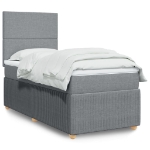 Giroletto a Molle con Materasso Grigio Chiaro100x200 cm Tessuto
